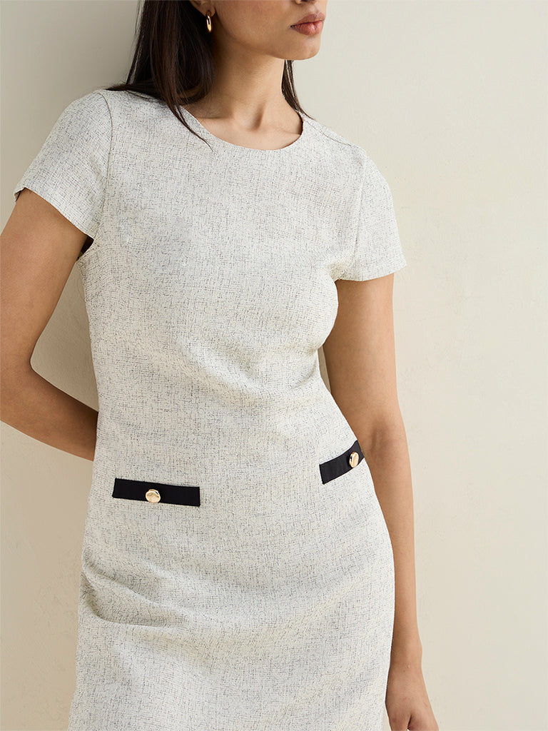 Wardrobe Beige Melange Shift Dress