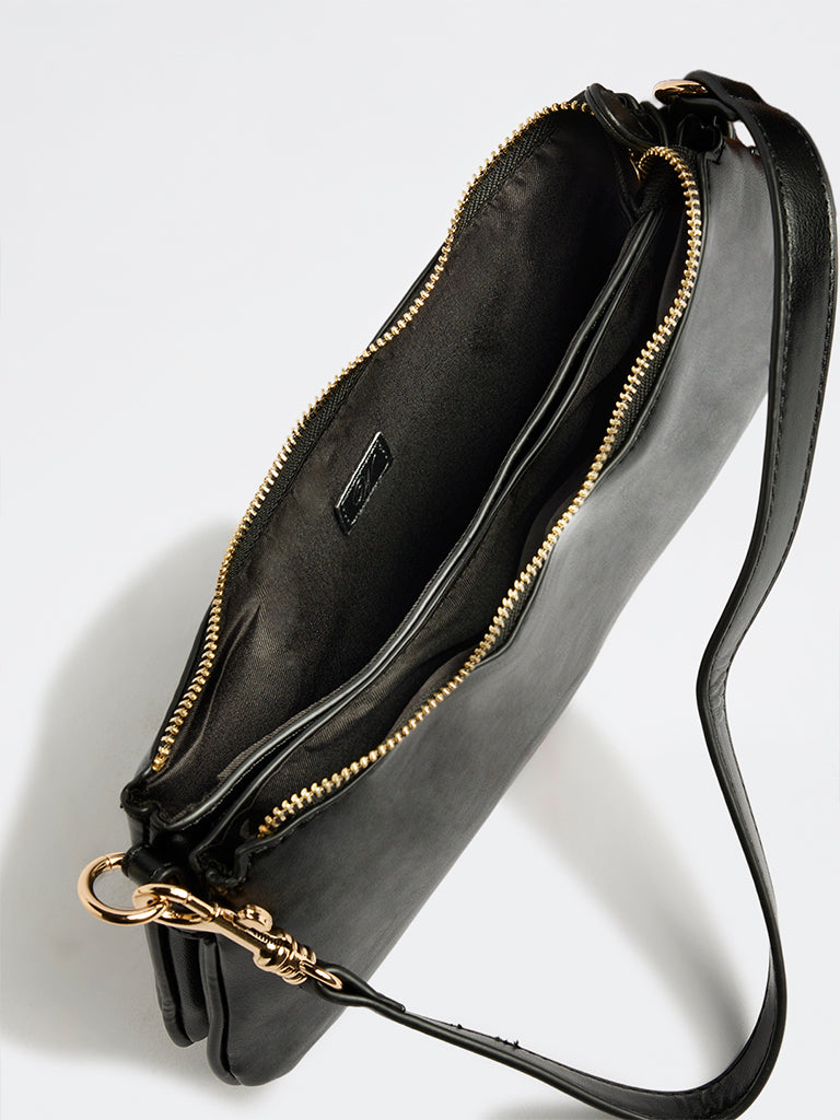 Westside Black Solid Shoulder Bag