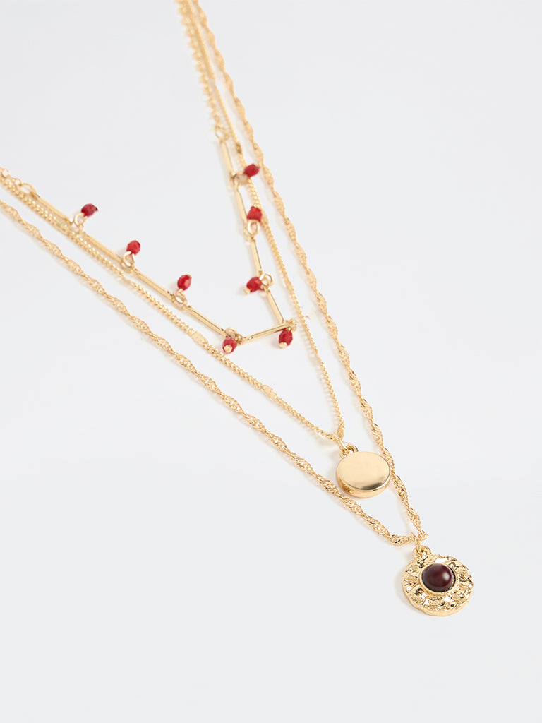 Westside Accessories Gold Layered Chain Necklaces - Pack of 3