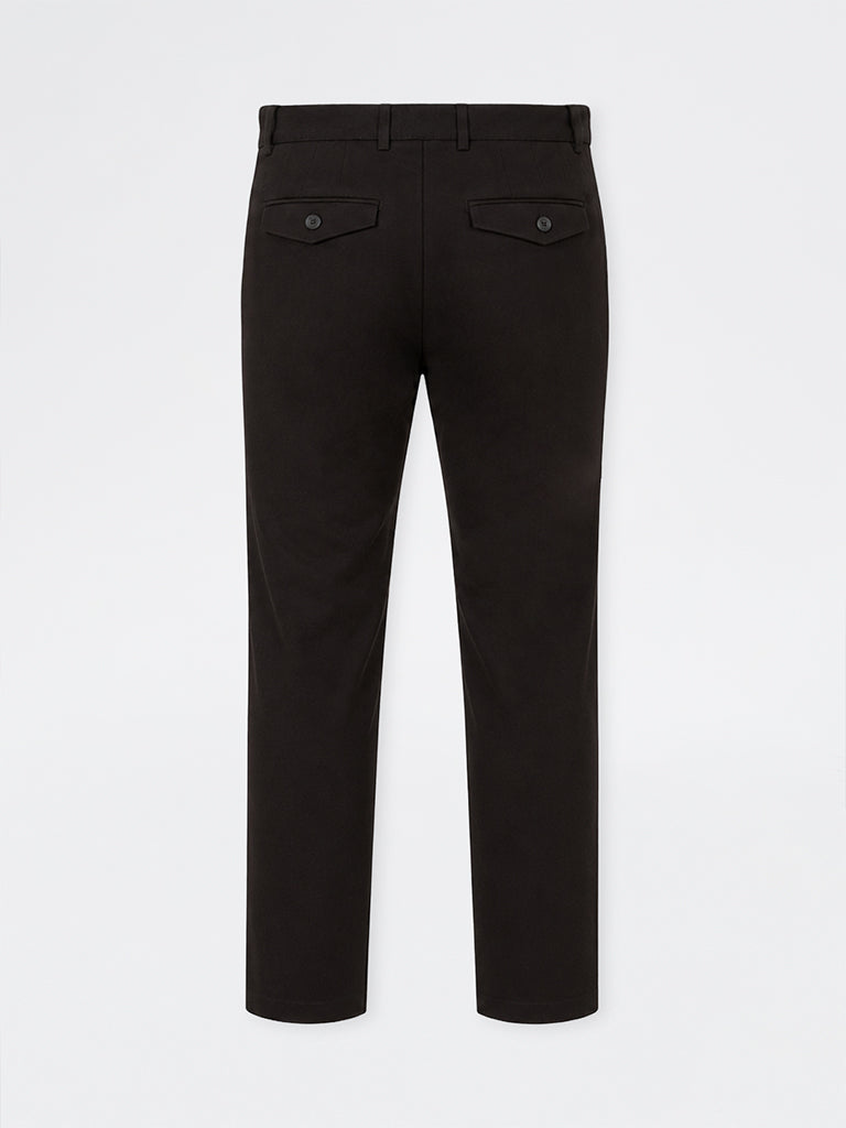 Ascot Dark Brown Relaxed-Fit Mid-Rise Cotton-Blend Trousers