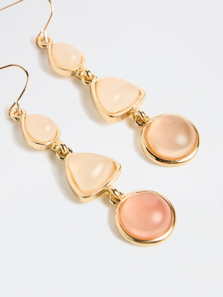 Westside Accessories Peach Statement Dangler Earrings