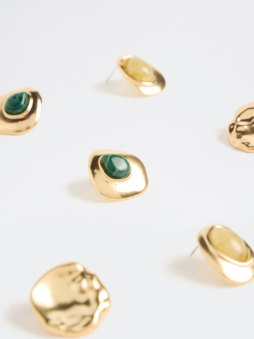Westside Accessories Gold Statement Stud Earrings - Pack of 3