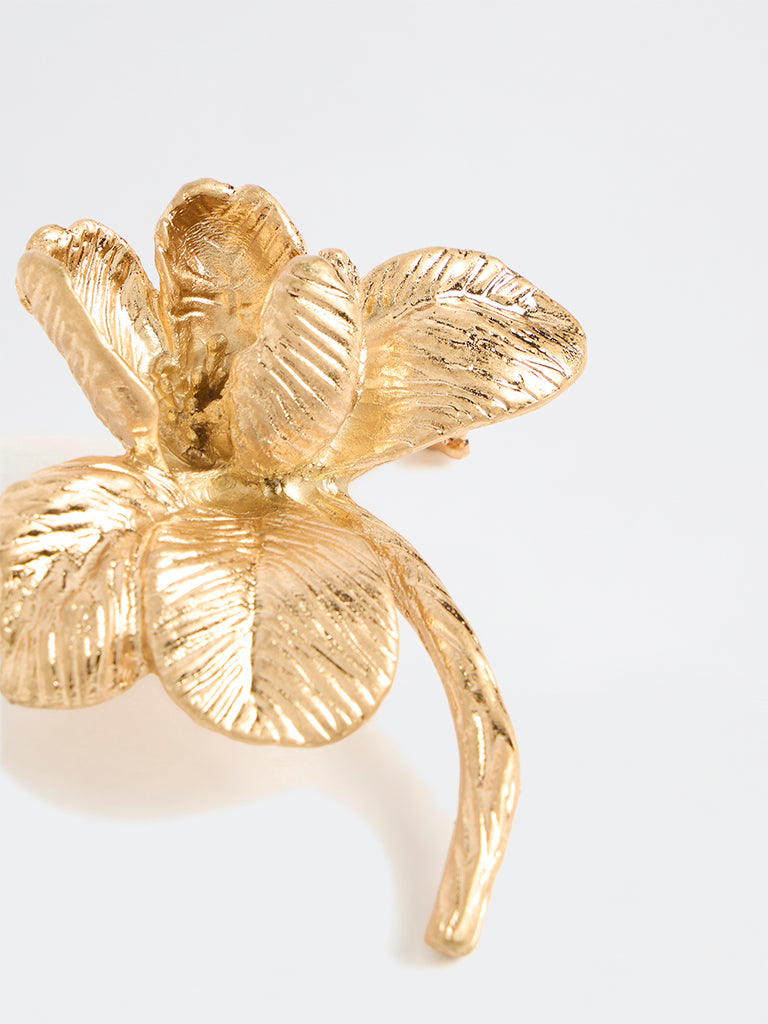 Westside Accessories Gold Floral Brooch