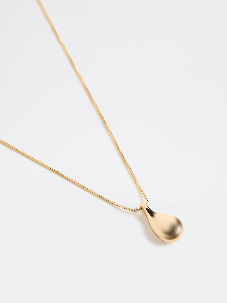 Westside Accessories Gold Teardrop Pendant Necklace