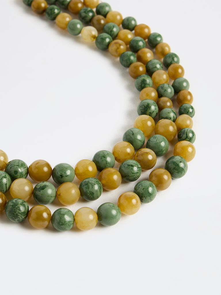 Westside Accessories Green Multi-Strand Beaded Statement Necklace