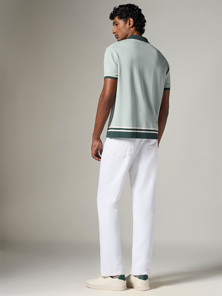 Ascot White Relaxed-Fit Mid-Rise Jeans