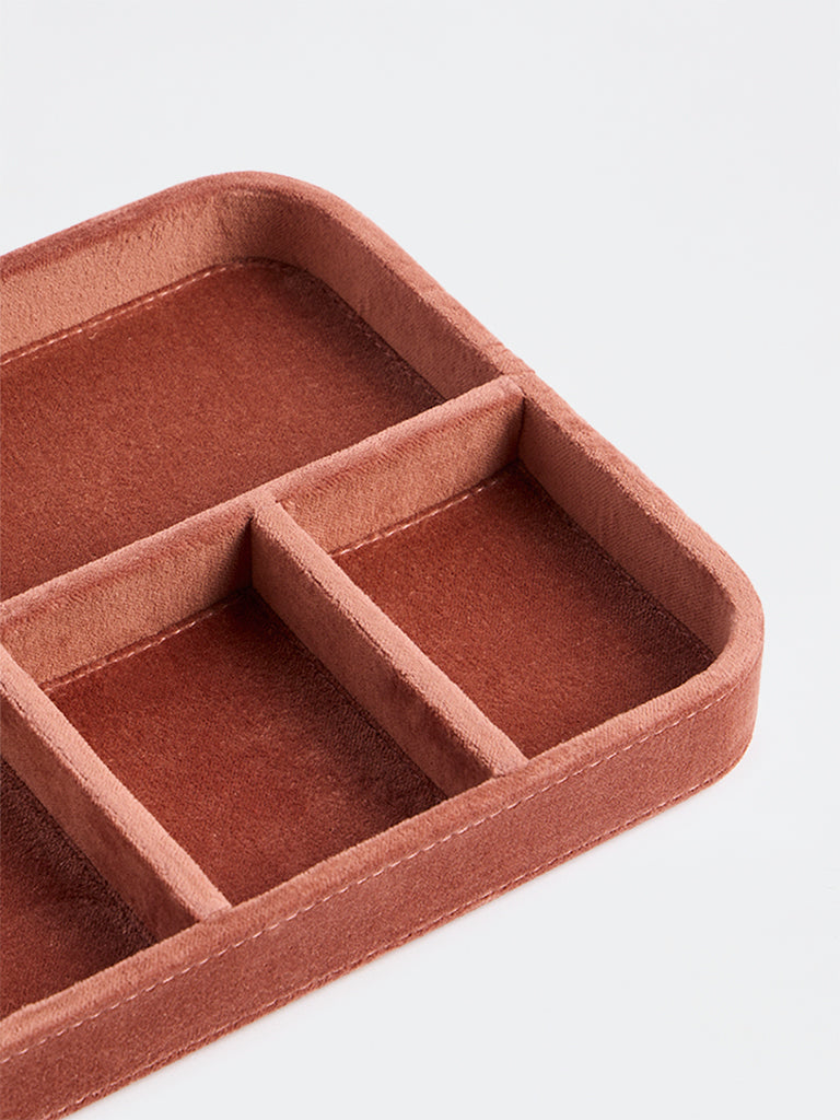 Westside Home Rust Velvet Jewellery Tray