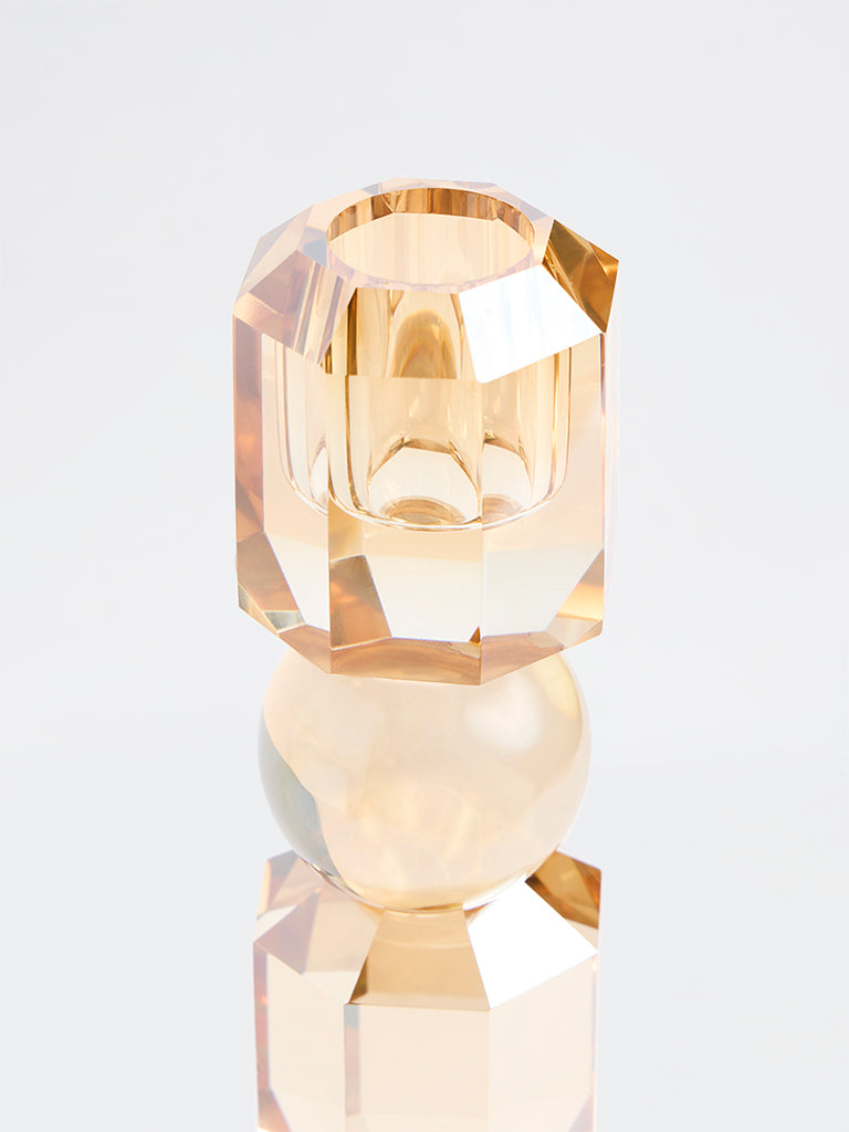 Westside Home Amber Tapered Crystal Candle Holder