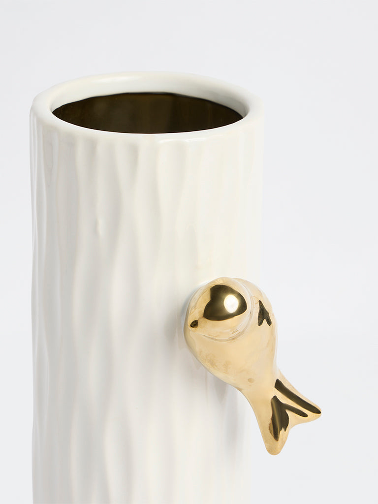 Westside Home White Bird-Design Planter