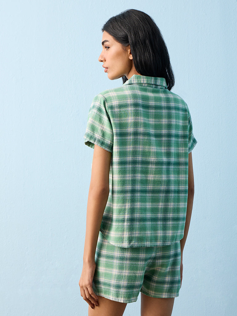 Superstar Green Flannel Checkered Cotton Shirt