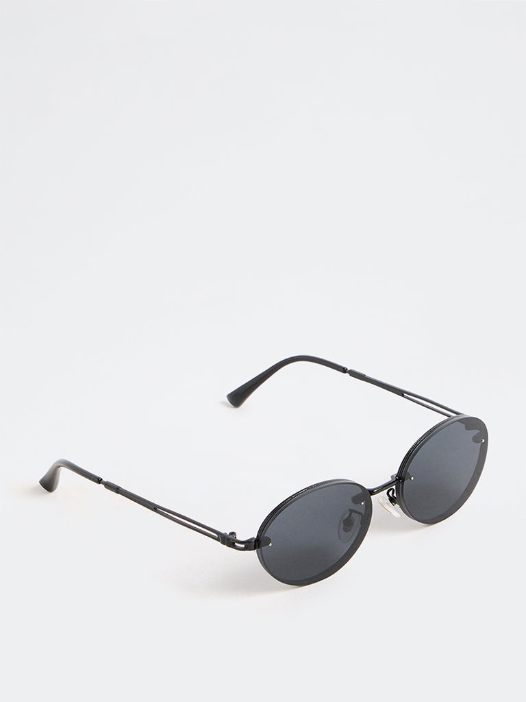 Nuon Black Round Sunglasses - Comes with a Pouch and Cleaning Cloth