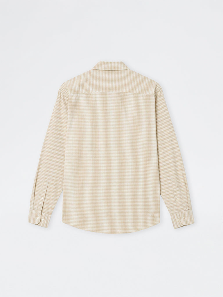 WES Casuals Brown Checkered Relaxed-Fit Cotton Shirt