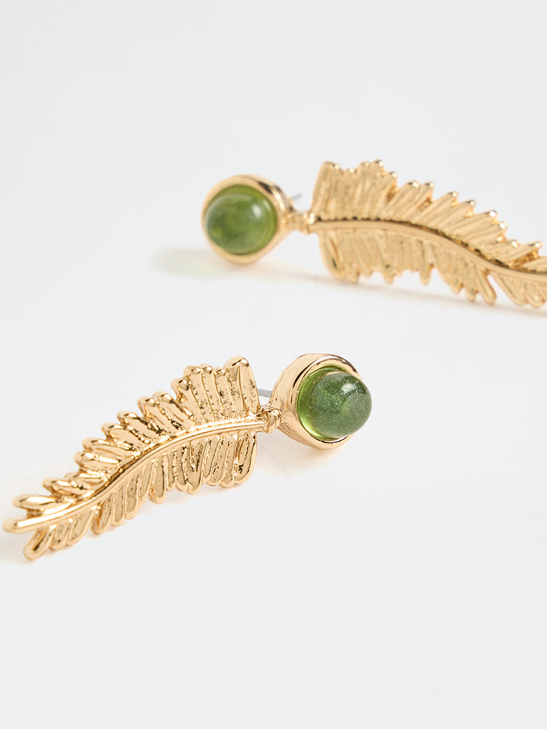 Westside Accessories Gold Leaf Dangler Earrings