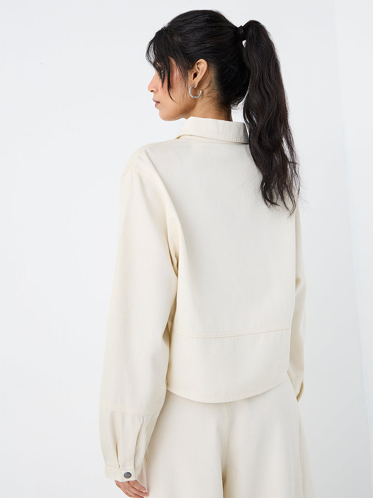 LOV Off-White Cotton-Blend Jacket