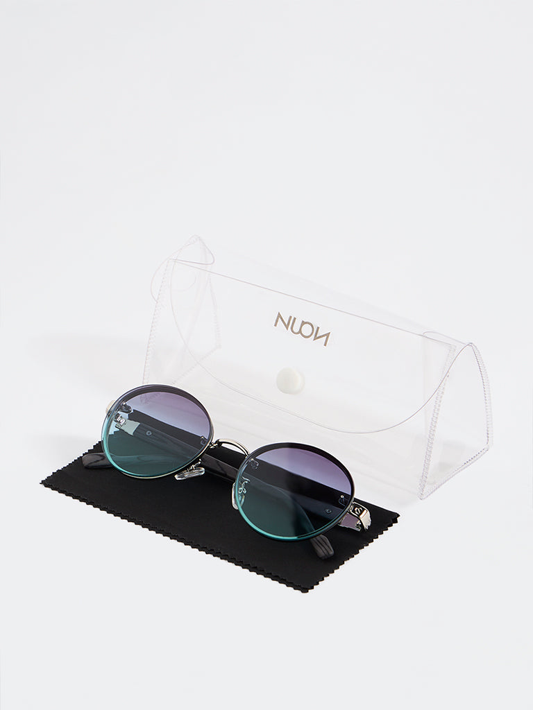 Nuon Blue Metal Frame Sunglasses - Comes with a Pouch and Cleaning Cloth