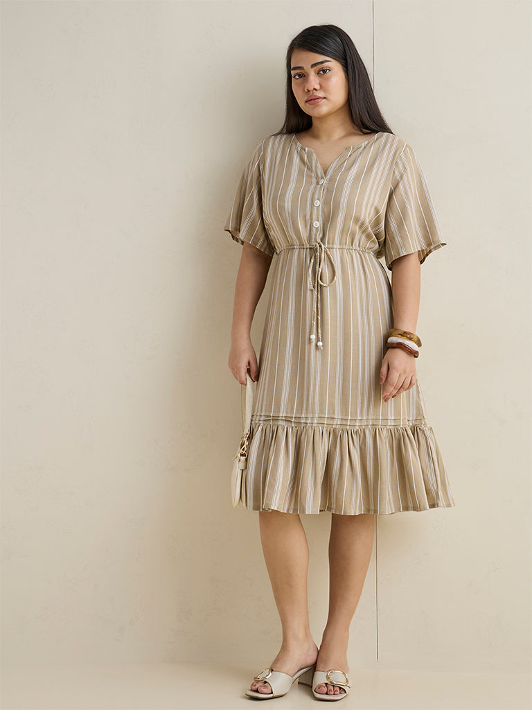 westside beige dress Wardrobe by Westside Beige A-line Waistcoat Dress