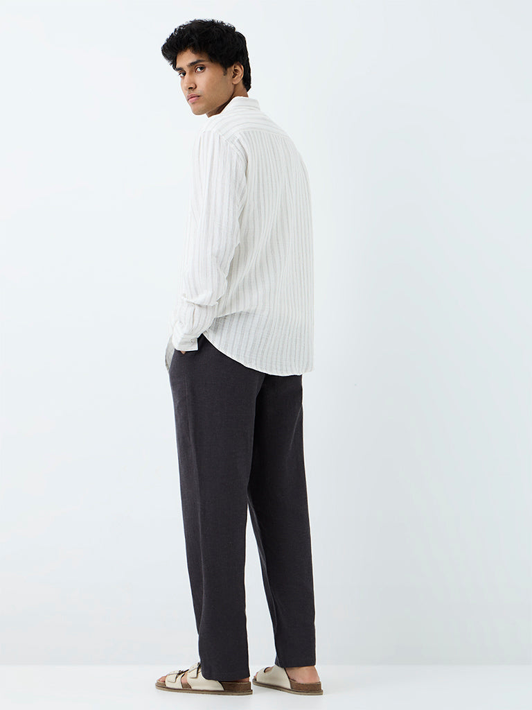 ETA Charcoal Relaxed-Fit Mid-Rise Cotton-Blend Chinos