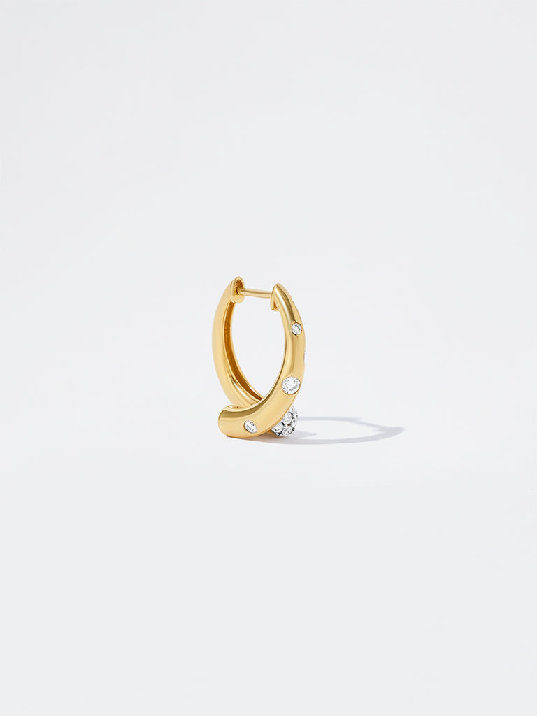 Scattered Lab Diamond Oval Hoop Earrings