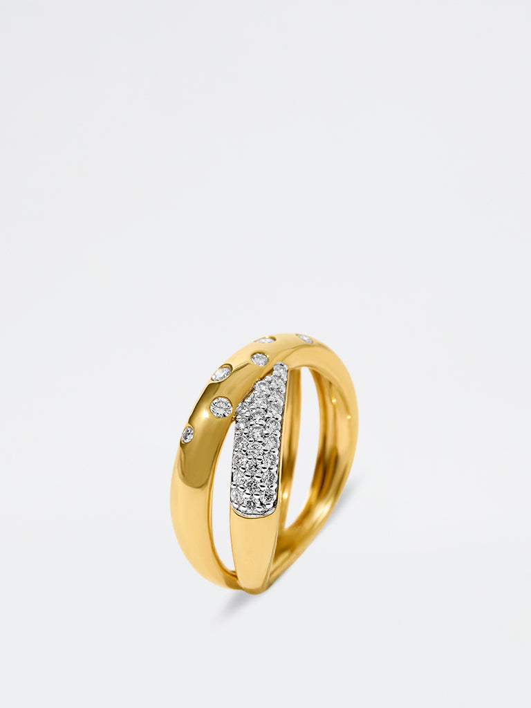 Pome Luxe Cross-Cross Pave Lab Diamond Ring