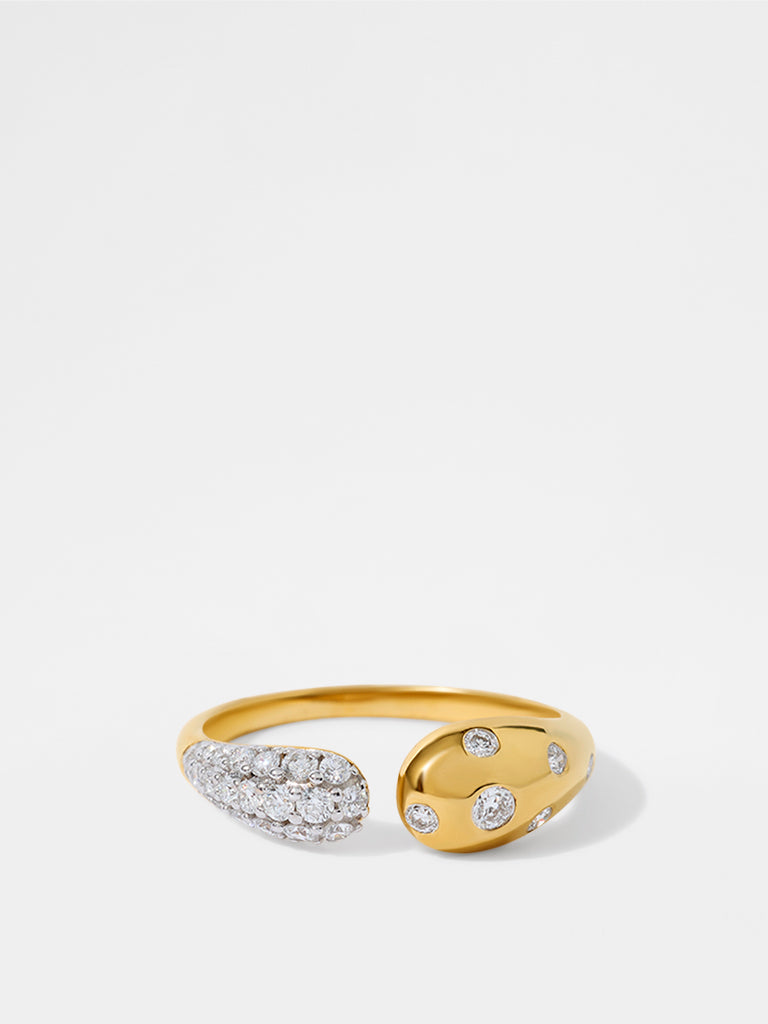 Scattered Lab Diamond Open Twin Flame Ring