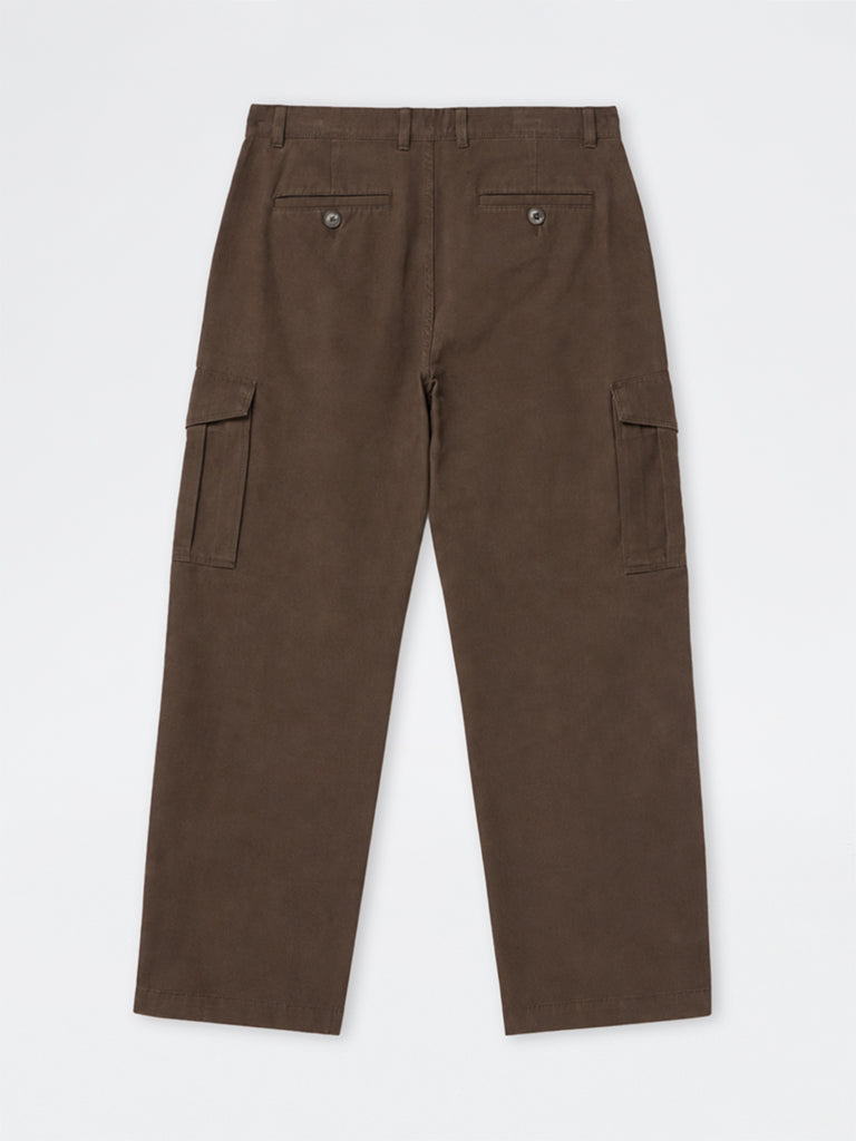 WES Casuals Brown Relaxed-Fit Mid-Rise Cotton Cargo Pants