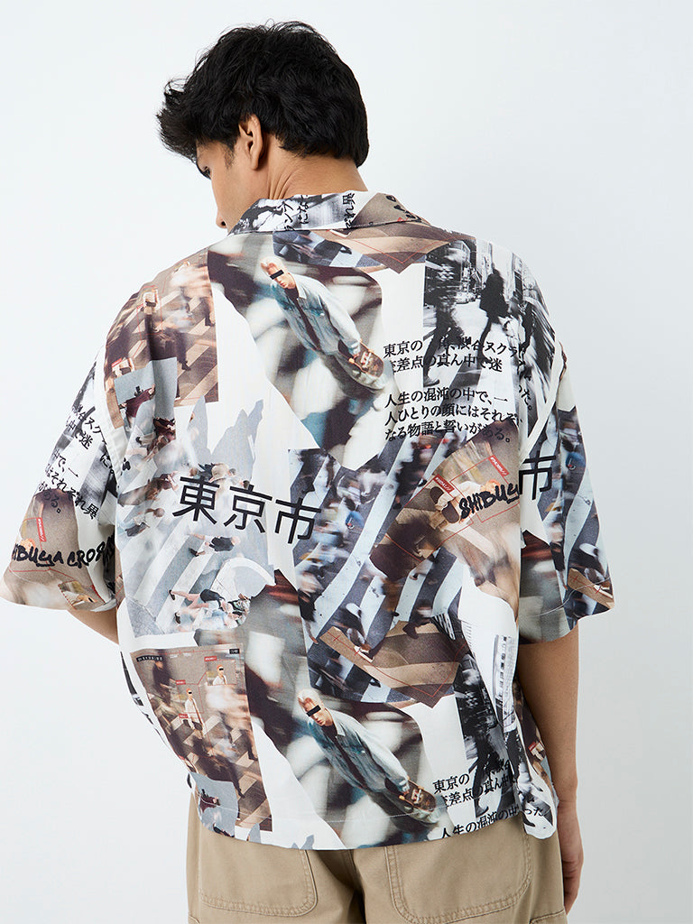 Nuon Multicolour Abstract Printed Relaxed-Fit Shirt