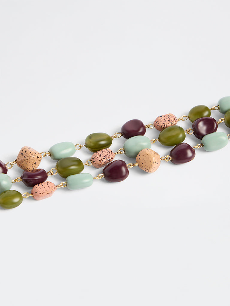 Westside Accessories Multi Color Stone Statement Bracelet