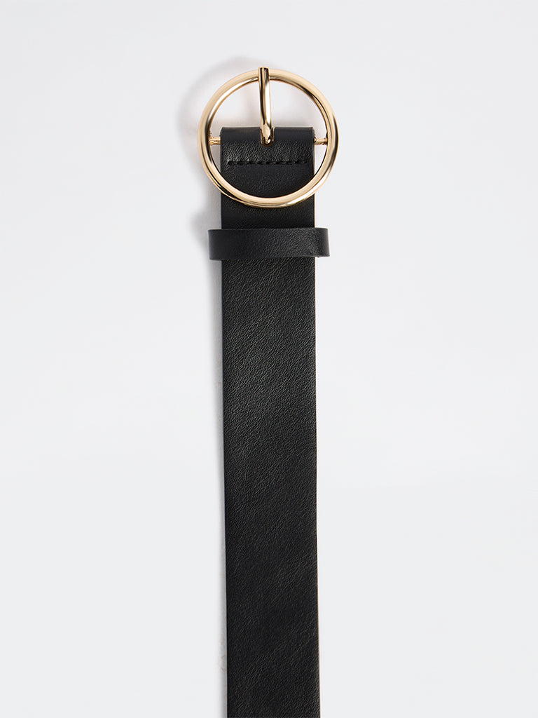 Westside Accessories Black Circular Buckle Belt