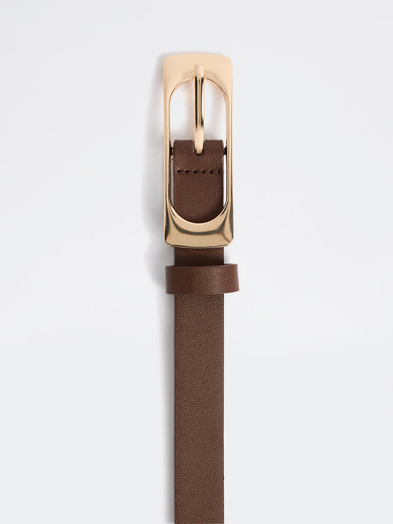 Westside Accessories Brown Long Buckle Belt