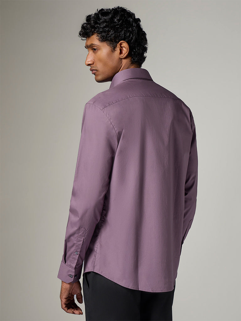 WES Formals Mauve Ultra Slim-Fit Shirt