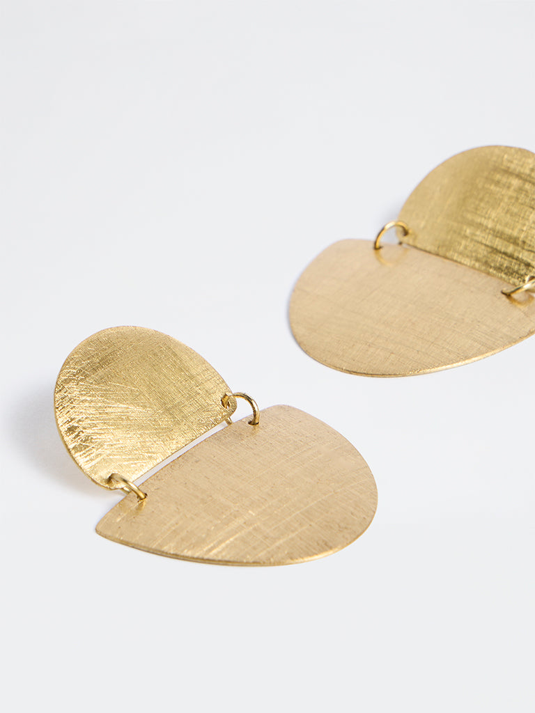 Westside Accessories Gold Semi-Circular Heavy Earrings