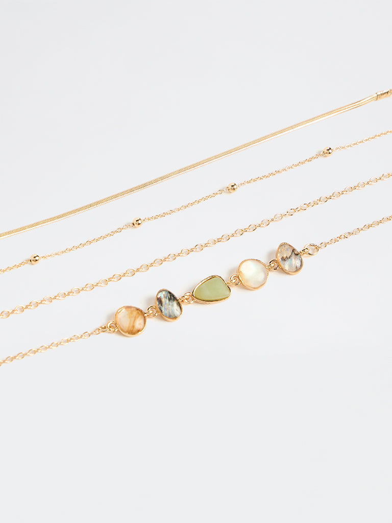 Westside Accessories Multicolour Chain Bracelets - Pack of 4