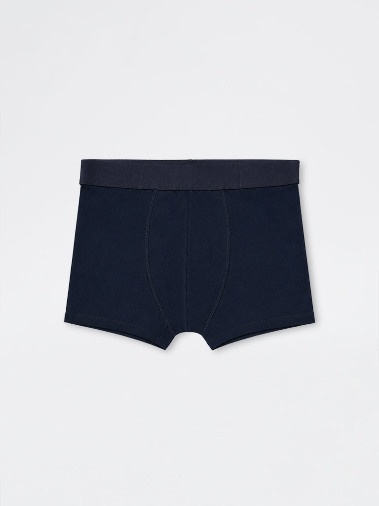 WES Lounge Navy Relaxed-Fit Cotton-Blend Trunks- Pack of 3