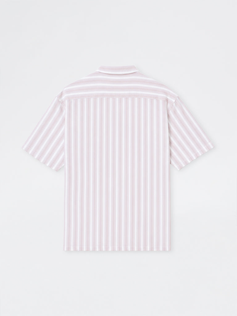 WES Casuals Pink Striped Relaxed-Fit Cotton Shirt