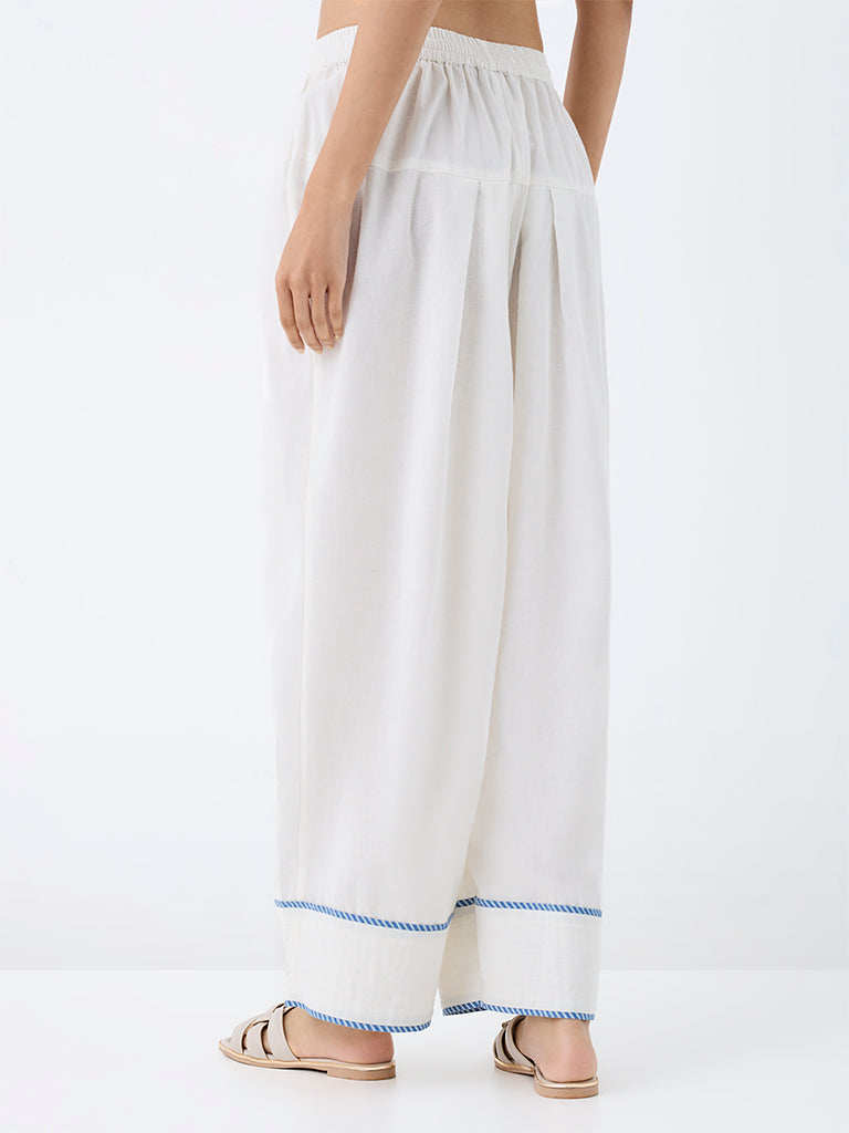 Utsa Off-White Solid Salwar