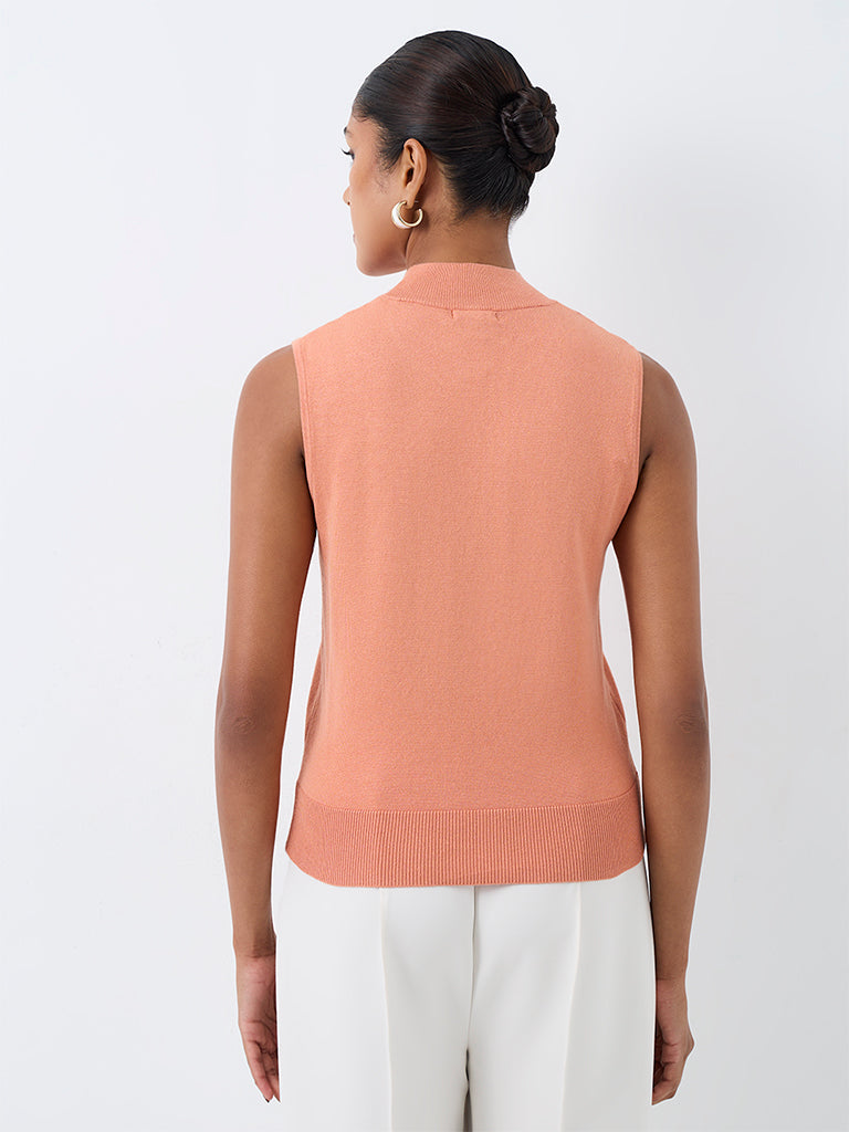 Wardrobe Peach Knit-Textured Top