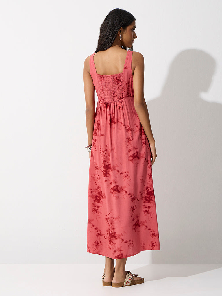 Bombay Paisley Pink Tie-Dye Pattern A-Line Dress