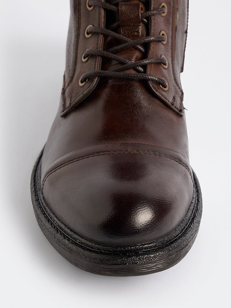 SOLEPLAY Dark Brown Faux Leather Maverick Boots