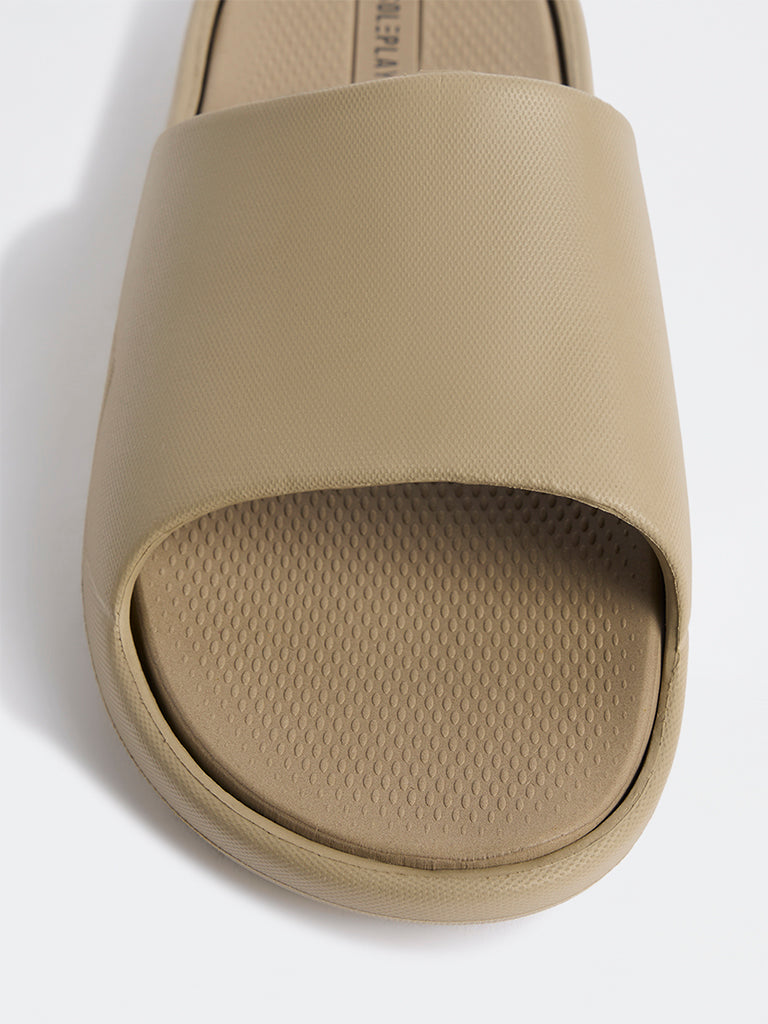 SOLEPLAY Taupe Textured Slides