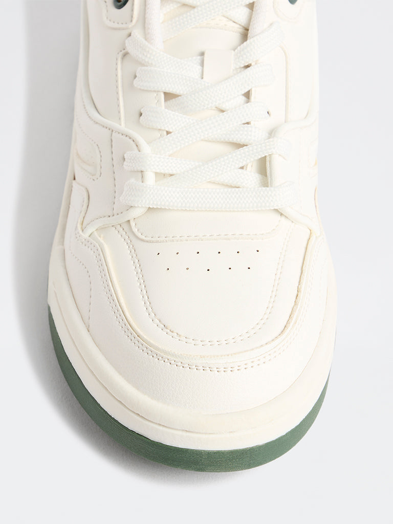 SOLEPLAY White Perforated Lace-Up Sneakers