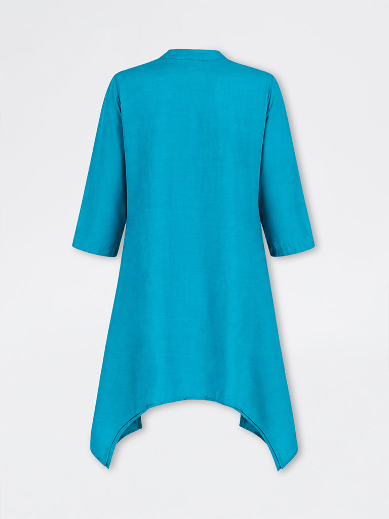 Diza Turquoise Butta Embroidered A-Line Kurta