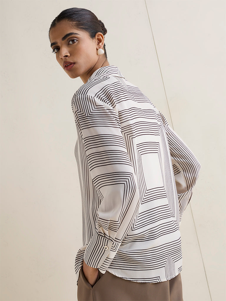 Wardrobe Off-White Geometric Pattern Shirt