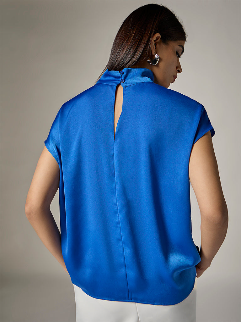Wardrobe Blue Satin Top