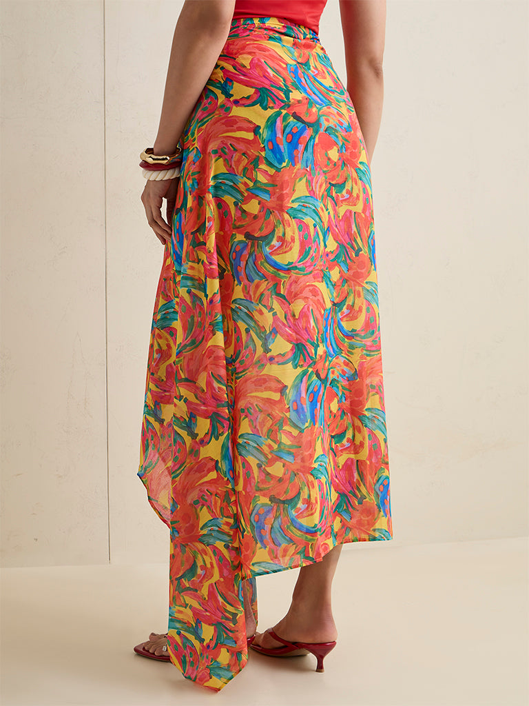 Wunderlove Swimwear Multicolour Printed Sarong