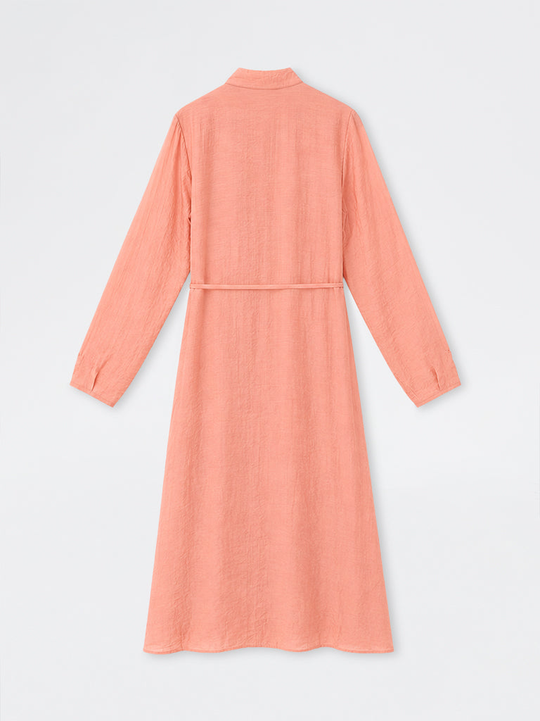 Sheer Pintucked Dress