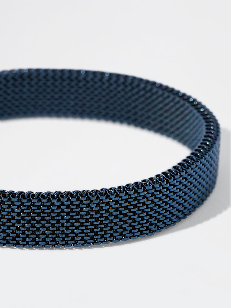 Unisex Navy Mesh Spring Bracelet