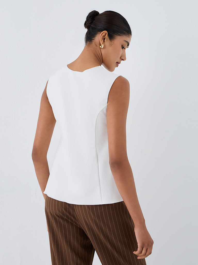 Wardrobe Ivory Solid Peplum Top