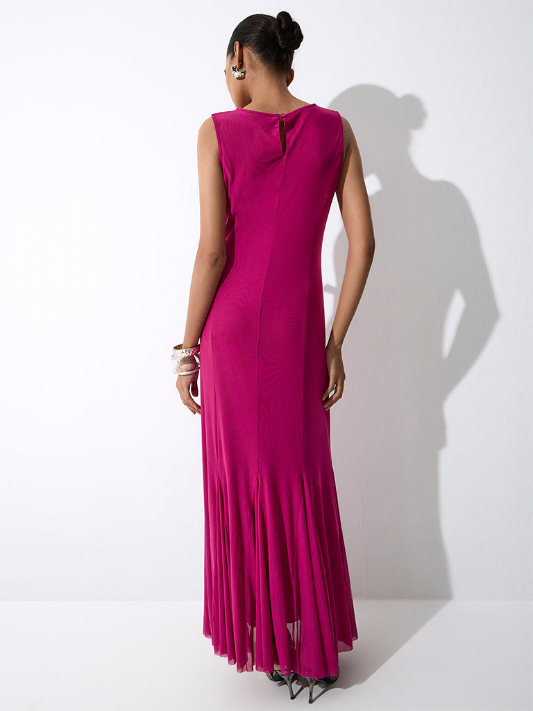 Wardrobe Magenta Mermaid Maxi Dress