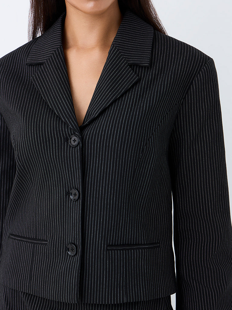 Wardrobe Black Pinstriped Jacket
