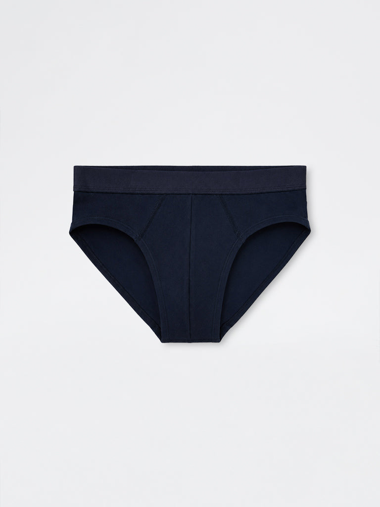 WES Lounge Blue Relaxed-Fit Cotton-Blend Briefs- Pack of 3